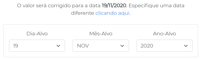 Informando uma data-alvo diferente da data atual