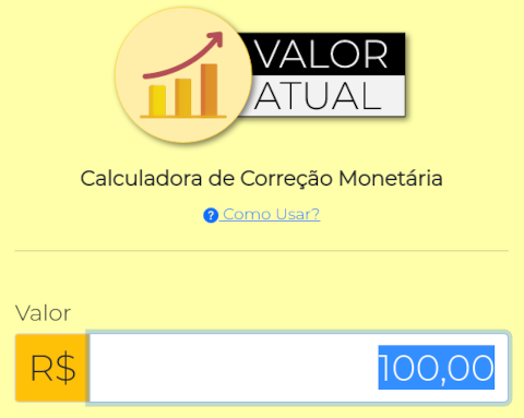 Primeiro passo: informar um valor